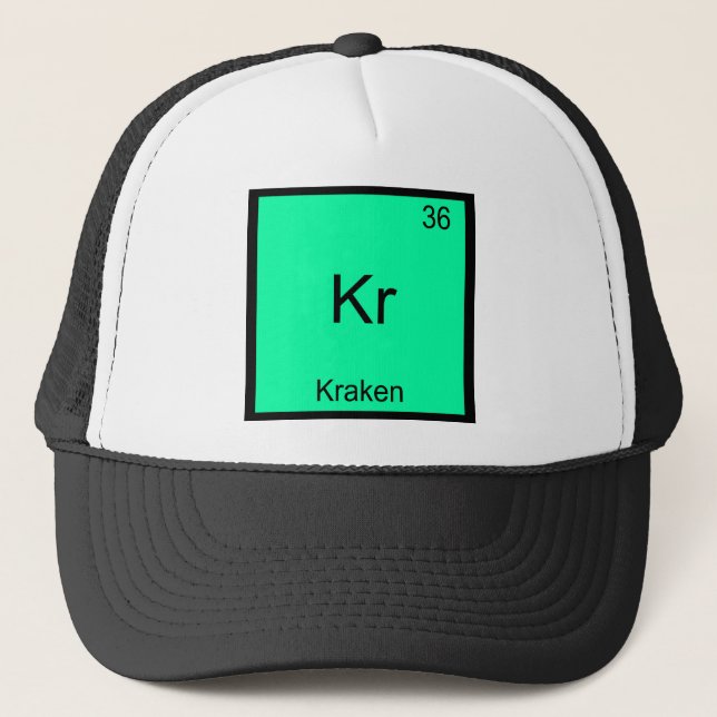 Kr - Kraken Funny Chemistry Element Symbol T-Shirt Trucker Hat (Front)