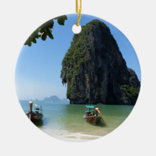 Krabi beach, Thailand. Ceramic Tree Decoration