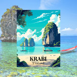 Krabi, Thailand Beach Illustration Postcard<br><div class="desc">Capture the beauty of Krabi, Thailand with this charming postcard featuring an illustration of its pristine beaches. This postcard brings to life the serene shores and turquoise waters that make Krabi a tropical paradise. Perfect for sending warm greetings or as a keepsake to remember your travels.</div>