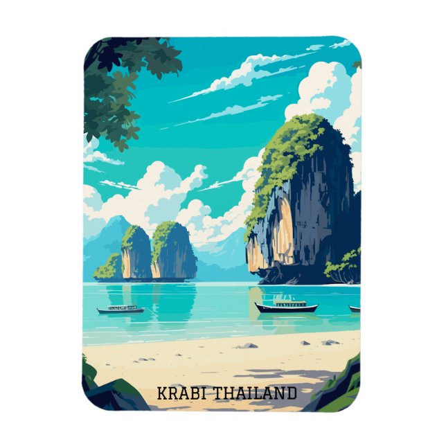 Krabi Thailand Beach Paradise Travel Magnet (Vertical)