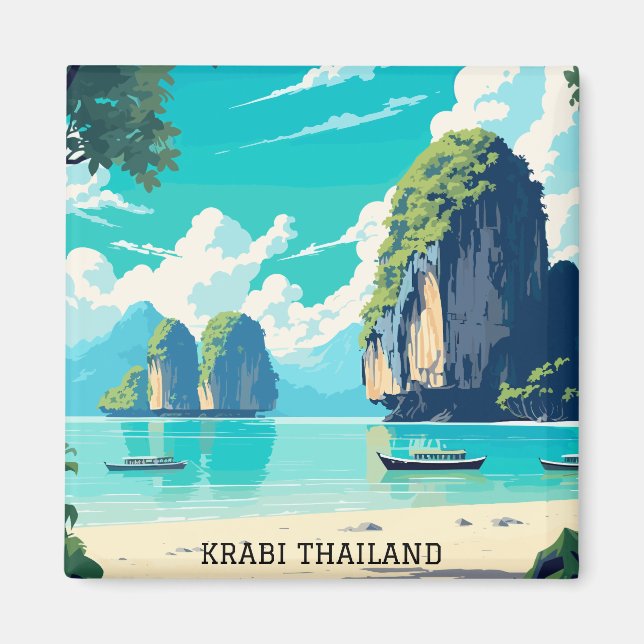Krabi Thailand Beach Paradise Travel Magnet (Front)