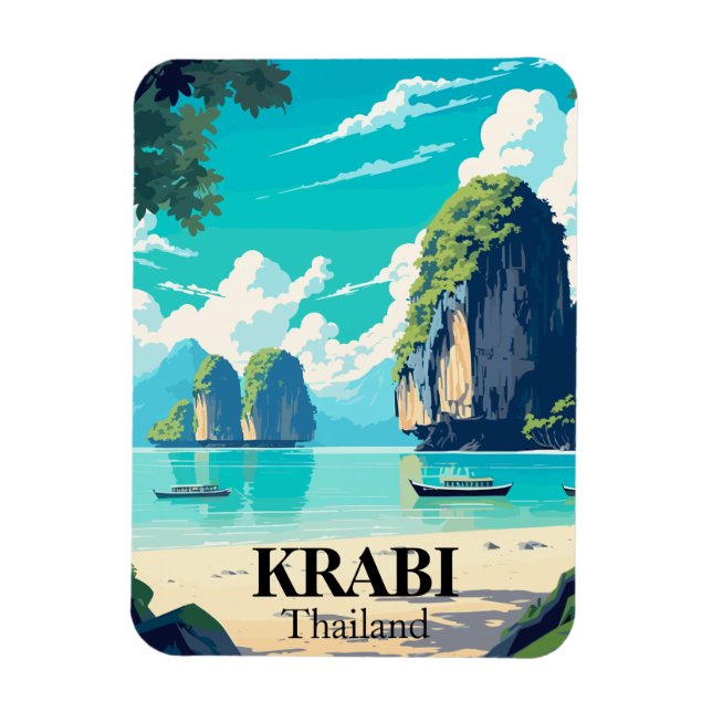 Krabi Thailand Beach Travel Souvenir Magnet (Vertical)