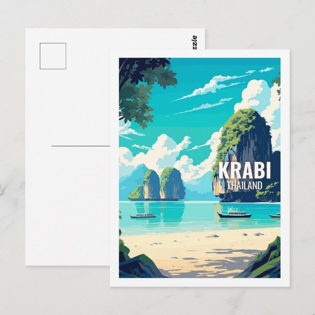 Krabi Thailand Famous Travel Places Postcard (Front/Back)