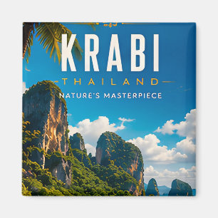 🏝️ Krabi Thailand Tropical Coast Home Decor 🌊 Magnet