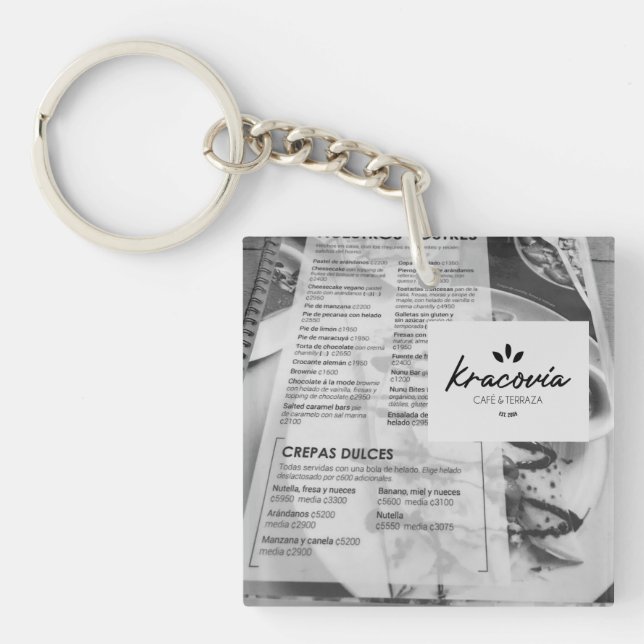 Kracovia Cafe Food Keychain – Menu & Crepes (Front)