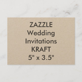 KRAFT 100lb 5” x 3.5" Wedding Invitations