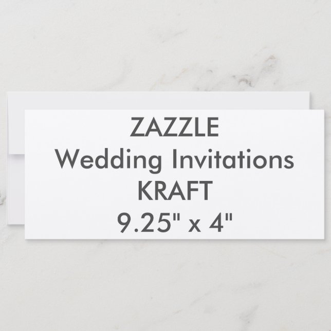 KRAFT 100lb 9.25" x 4" Wedding Invitations (Front)