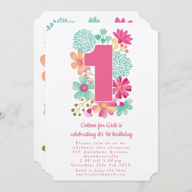 Kraft 1st Anniversary Birthday Company Party Invitation (Front/Back)