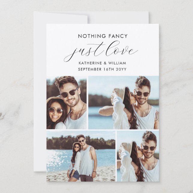  Kraft 4 Photo Collage Nothing Fancy Just Love  Save The Date (Front)