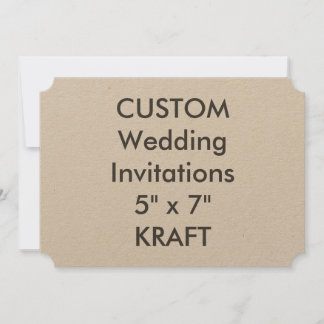 KRAFT 7" x 5" Ticket Wedding Invitations