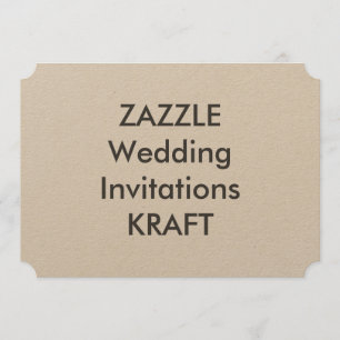 KRAFT 7" x 5" Ticket Wedding Invitations