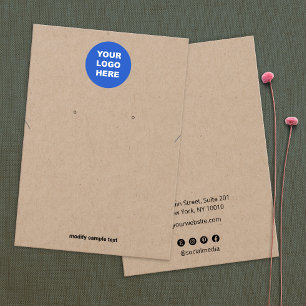 Kraft Add Logo Necklace Earring Display Card