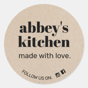 Kraft Add Your Logo Baked Goods Classic Round Sticker