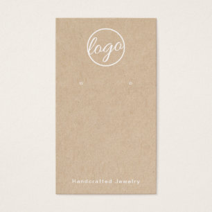 Kraft Add Your Logo Custom Earring Holder Card