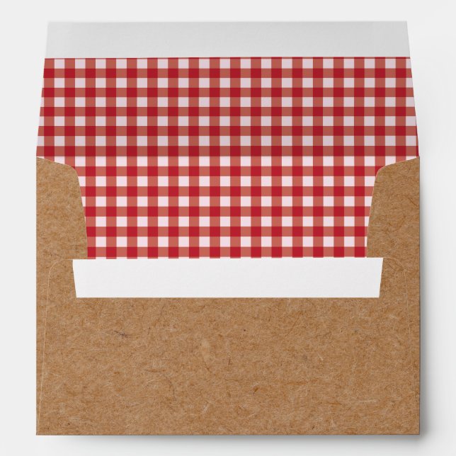 Kraft and Red Gingham Envelopes BBQ Picnic (Back (Bottom))