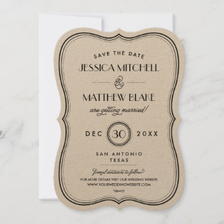 Kraft Art Deco Save the Date