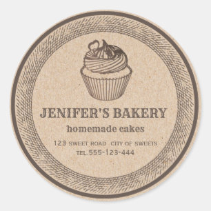 Kraft bakery Homemade cupcakes and sweets Classic Round Sticker