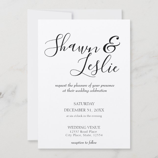 Kraft Beach Pink Modern Wedding Invitation V2 (Front)