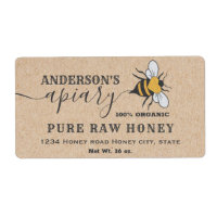 Kraft Bee logo script apiary honey jar label