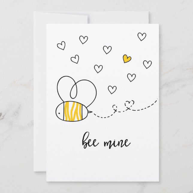 Kraft Bee Mine Cute Valentine Holiday Card (Front)