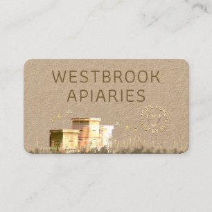 Kraft Beehives Apiary Tag with Gold Heart and Bees