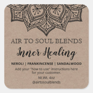 Kraft Black Mandala Blend Labels