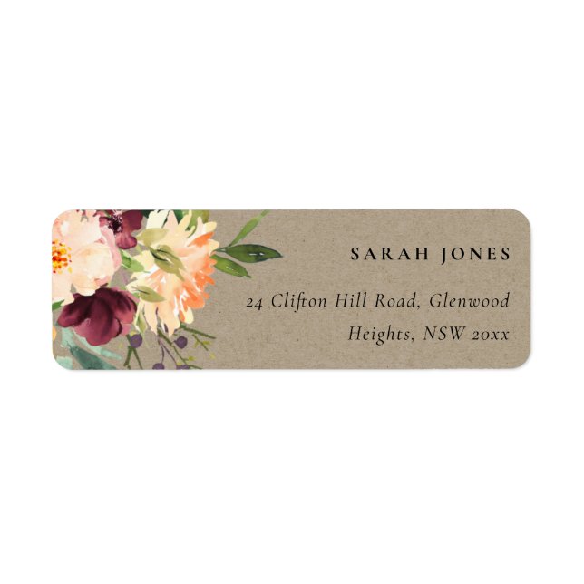 KRAFT BLUSH YELLOW ORANGE FLORAL BUNCH ADDRESS (Front)