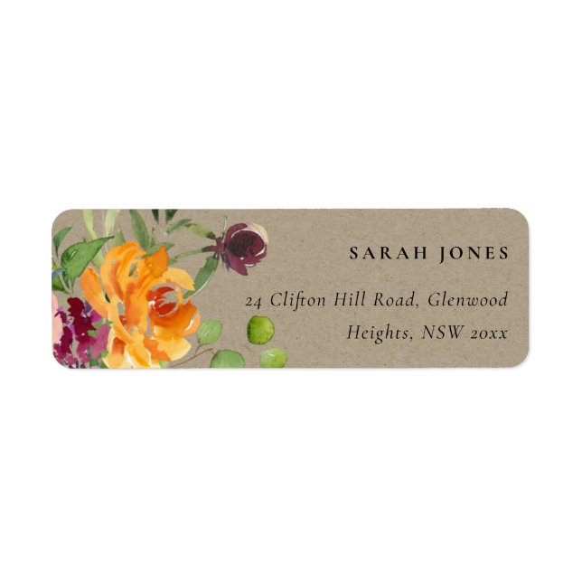 KRAFT BLUSH YELLOW ORANGE FLORAL BUNCH ADDRESS (Front)
