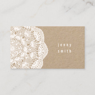 Kraft Board & Lace Doily Fashion Business Cards