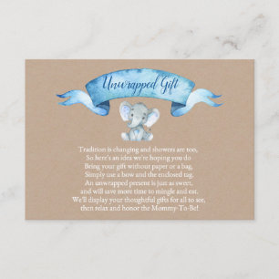Kraft Boy Rustic Elephant Unwrapped Gift Insert