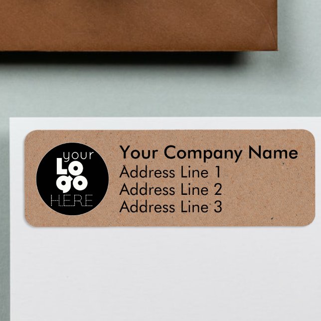 Kraft Brown Business Logo Return Address Labels (Creator Uploaded)