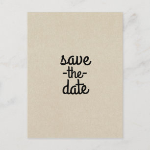 Kraft Brown Chic Rustic Wedding Save the Date Announcement Postcard