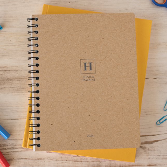 Kraft Brown Classic Monogram Personal Weekly Planner (Creator Uploaded)
