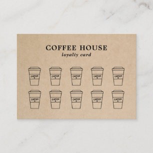 Kraft Brown Modern Simple Creative Coffee Loyalty Card