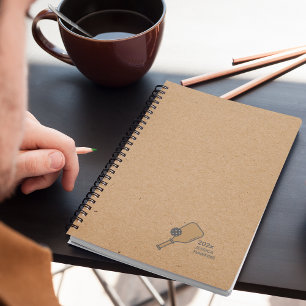 Kraft Brown Pickleball Personal Weekly Planner