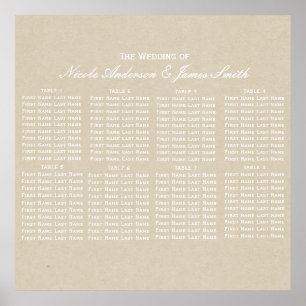 Kraft Brown Rustic Modern Wedding Seating Chart