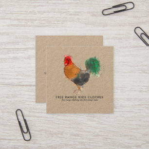 Kraft Business Card   Rooster Illustration