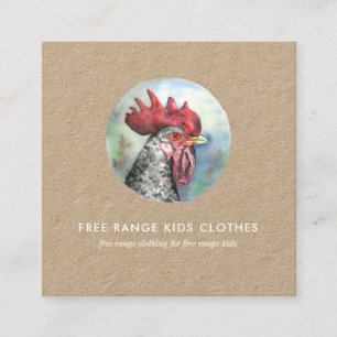 Kraft Business Card   Rooster Illustration