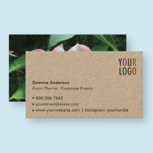 Kraft Business Cards with Photo & Company Logo