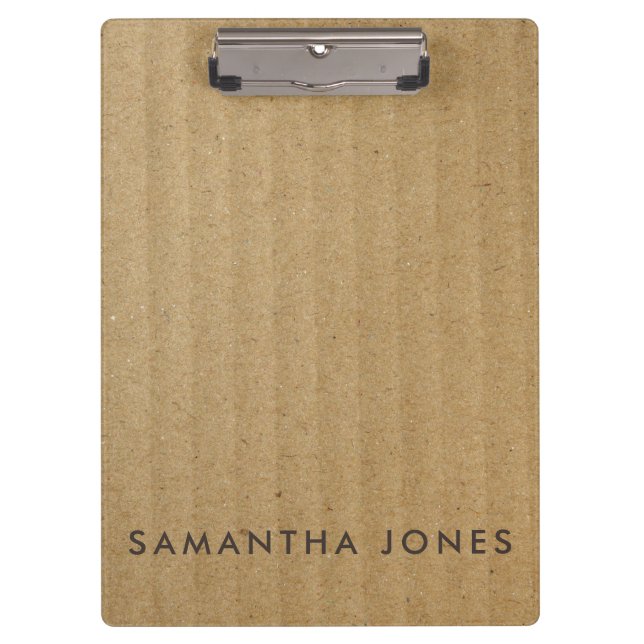 Kraft Cardboard Paper Personalised Office Gift Clipboard (Front)