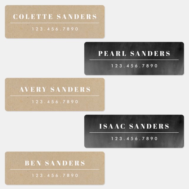 Kraft & Chalkboard Neutral Waterproof Name (Group)