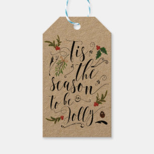kraft christmas tags tis the season to be jolly