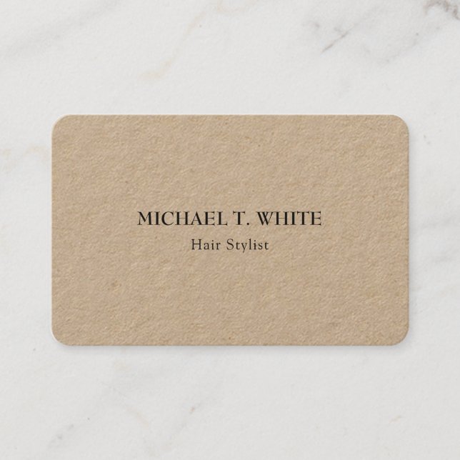 Kraft Classical Minimalist Professional Elegant Business Card (Front)