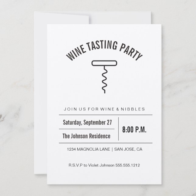 Kraft Collection Wine Tasting Invitation (Front)