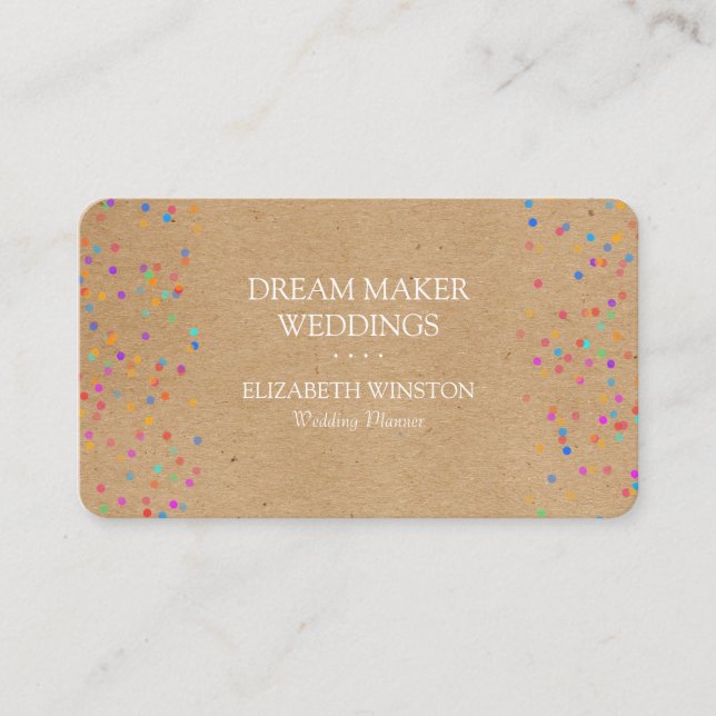 Kraft Confetti Business Card (Front)