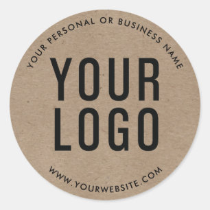 Kraft Custom Business Logo Company Classic Round Sticker