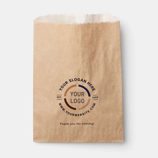 Kraft custom logo branded promotional favour bags (Front)