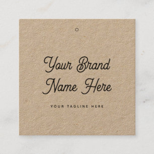 Kraft Custom Square Retail Name Tags