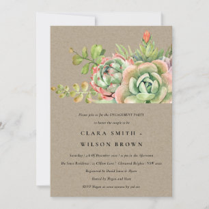 KRAFT DESERT SUCCULENT CACTI FOLIAGE ENGAGEMENT INVITATION