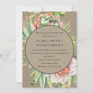 KRAFT DESERT SUCCULENT CACTI FOLIAGE ENGAGEMENT INVITATION